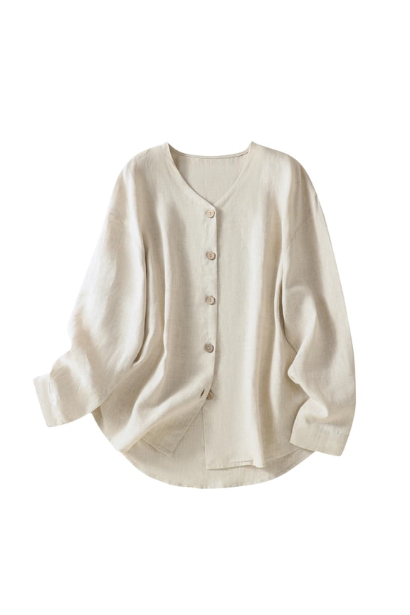 Long Sleeve Shirts for Women, Women’s 100% Merino Wool Cardigan Sweater Crew Neck Long Sleeve Knit Casual Button Down Lightweight Tops Outwear