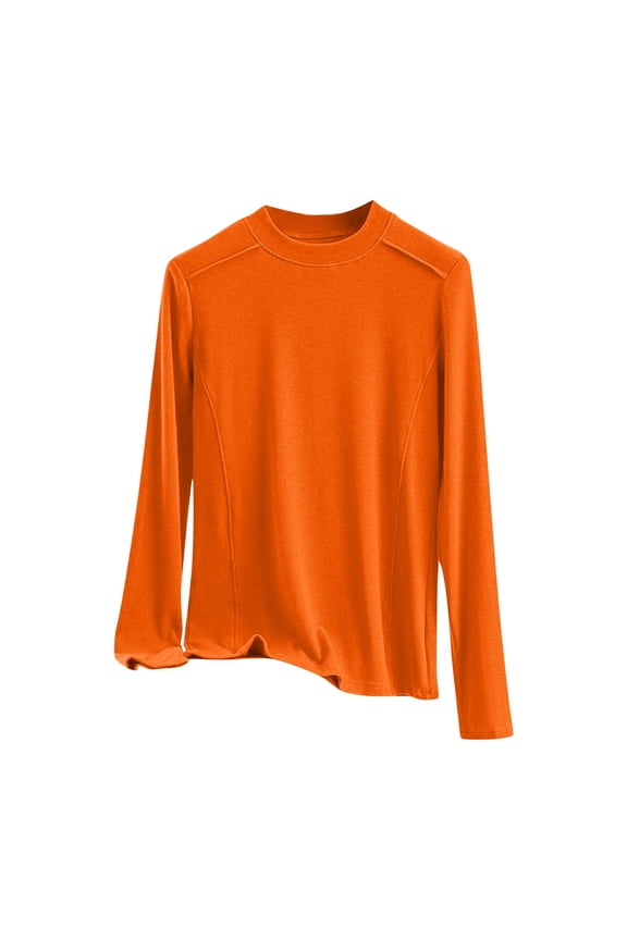 Long Sleeve Shirts for Women, Women's Long Sleeve Tops Casual Mock Neck Undershirt Y2K Going Out Tops Basic Layering Shirts Workout Tops Tunic