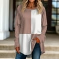 thumbnail image 1 of Long Sleeve Shirts for Women Women's loose round neck colorful long-sleeved T-shirt top pullover Womens Tops Pink 2XL, 1 of 1