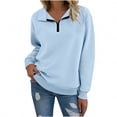 thumbnail image 1 of Long Sleeve Shirts for Women, Womens Long Sleeve Quarter Zip Pullover Tops Casual Loose V Neck Collared Trendy Sweatshirt Spring Outfits, 1 of 6