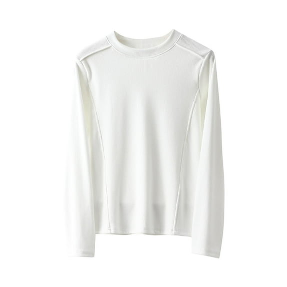 Long Sleeve Shirts for Women, Womens Thermal Soft Shirts Crew Neck T-Shirt Long Sleeve Warm Undershirt Tops Spring Basic Baselayer Tee