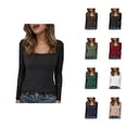thumbnail image 1 of Long Sleeve Shirts for Women Y2k Lace Sleeve Patchwork Scoop Neck Slim Fit Blouse Going out Tops 2026 Spring Trendy Outfits, 1 of 6