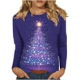 thumbnail image 1 of Long Sleeve Shirts for Womens 2025 Christmas TShirts Casual Trendy Xmas Printing Blouses Soft Crewneck Christmas Shirt Pullover Tops, 1 of 9