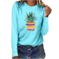 thumbnail image 1 of Long Sleeve Shirts for Womens Round Neck Graphic Printed Tees Shirt Plus Size Pullover Tops 2026 Spring Clothes, 1 of 4