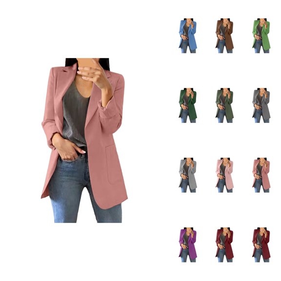 Long Sleeve Slim Fit Blazer for Women, Lightweight Open Front Suit Jacket for Business Casual Work Office Wear – Versatile Layering Piece for Everyday Outfits