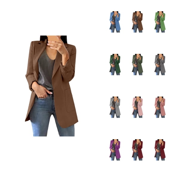 Long Sleeve Slim Fit Blazer for Women, Lightweight Open Front Suit Jacket for Business Casual Work Office Wear – Versatile Layering Piece for Everyday Outfits