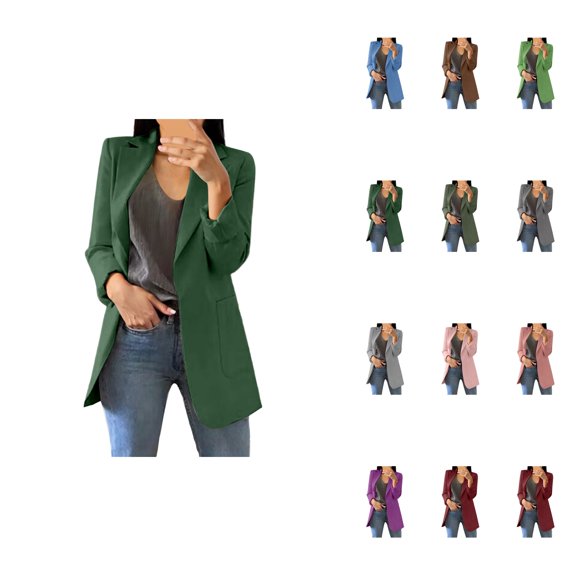 Long Sleeve Slim Fit Blazer for Women, Lightweight Open Front Suit Jacket for Business Casual Work Office Wear – Versatile Layering Piece for Everyday Outfits
