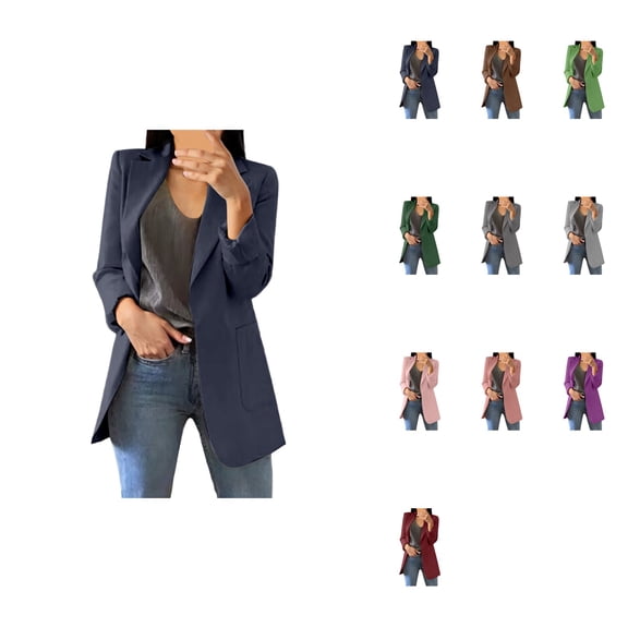 Long Sleeve Slim Fit Blazer for Women, Lightweight Open Front Suit Jacket for Business Casual Work Office Wear – Versatile Layering Piece for Everyday Outfits