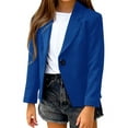 thumbnail image 1 of Long Sleeve Solid Color Kids One Button Casual Blazer Girls Children Coat, 1 of 2