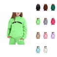 thumbnail image 1 of Long Sleeve Solid Warm Hoodie Pullover with Pants, Kids Casual Sweat Suit Outfit â NEW YORK Letter Printed Hoodies for Boys Girls, Back to School 2025 Trendy Clothing, 1 of 4