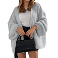 thumbnail image 1 of Long Sleeve Solid Women Lantern Loose Knit Oversize Sweater Cardigan, 1 of 6