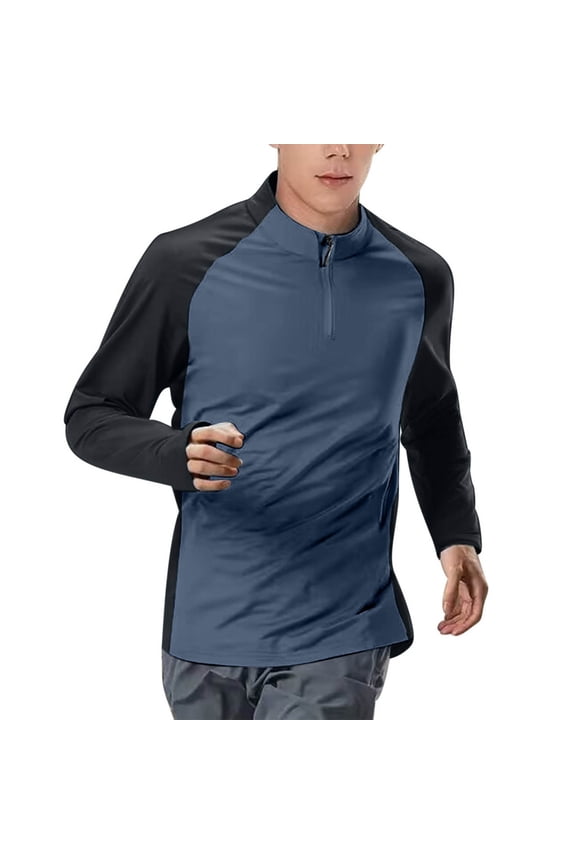 Long Sleeve Sportswear Men's Light Weight Wicking Knit 1/4 Zip Pullover Athletic Performance Shirts Comfort Wear