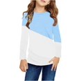 thumbnail image 1 of Long Sleeve Spring Autumn Kids Color Block Children Casual T-Shirt Tops, 1 of 3