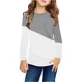thumbnail image 1 of Long Sleeve Spring Autumn Kids Color Block Children Casual T-Shirt Tops, 1 of 3