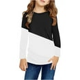 thumbnail image 1 of Long Sleeve Spring Autumn Kids Color Block Children Casual T-Shirt Tops, 1 of 3