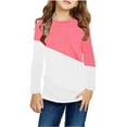 thumbnail image 1 of Long Sleeve Spring Autumn Kids Color Block Children Casual T-Shirt Tops, 1 of 3