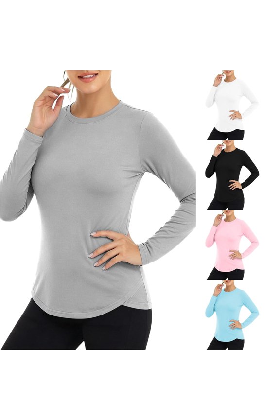 Long Sleeve Sun T Shirt Breathable Wicking Athletic Workout Top for Running Swimming Rayon Long Sleeve Shirt Women Casual Women T Shirt Shirt Pack for Women Women T Shirts Casual T Shirts Womens