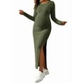 thumbnail image 1 of Long Sleeve Sweater Dress for Fall Winter Baby Shower & Photoshoot - Women'S Pregnancy Maternity Dresses Green S, 1 of 7