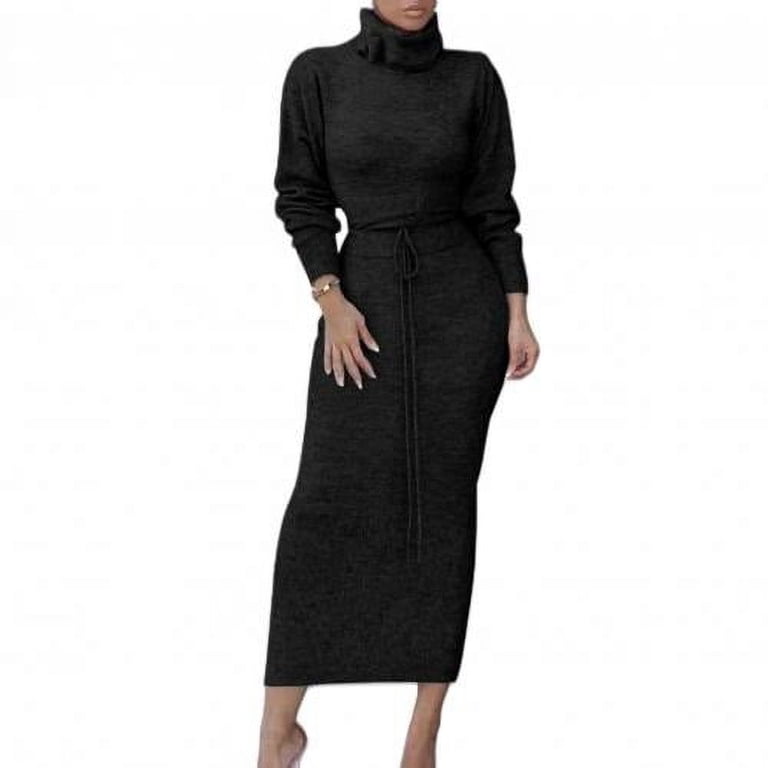 long sleeve two piece bodycon dress Sweater Maxi Skirt Set WHATS'S NEW
