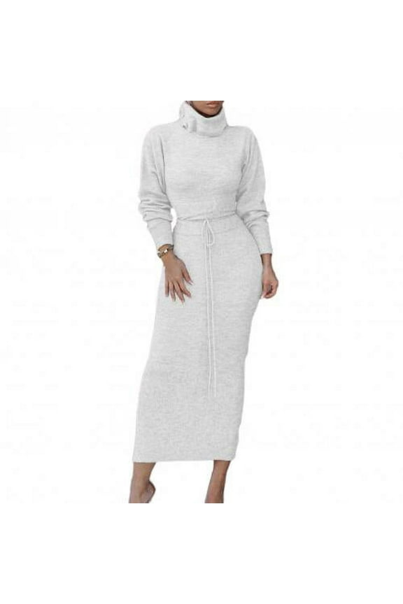 Long Sleeve Sweater Maxi Bodycon Skirt Two Piece Set