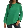 thumbnail image 1 of Long Sleeve Sweaters for Women Crew Neck Soft Tunic Tops Casual Hoodless Pullover Shirts, 1 of 5