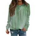 Long Sleeve Sweatshirt for Women Floral Print Pullover Tops Round Neck