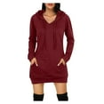 thumbnail image 1 of Long Sleeve Sweatshirts Hoodies for Womens Winter Fall Clothes Lightweight Blouse Pockets Dress Tops, 1 of 5