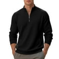 thumbnail image 1 of Long Sleeve Sweatshirts for Men with Zipper Mock Neck Pullover Shirts Mens Casual Solid Color Textured Going-Out Loungewear No Hood Sweatshirt Tops, 1 of 8
