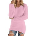 thumbnail image 1 of Long Sleeve Sweatshirts for Women 2025 Outdoor Winter Clothing Basic Shirts Fashion Comfort Outfits Casual V-Neck Fall Clothes Pullover, 1 of 7