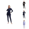 thumbnail image 1 of Long Sleeve Swimsuit for Women Rash Guard Tankini Top with Swim Cap and Matching Bottoms Full Coverage Sun Protection Swimwear for Beach, 1 of 9