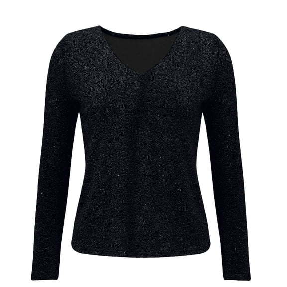 Long Sleeve T Shirt Women Solid Sequin Long Sleeve Casual Spring Autumn Trendy Tops