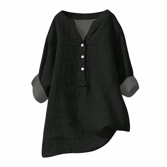 Long Sleeve T Shirt Women V Neck Button Down Short Sleeve Casual Basic Trendy Tops