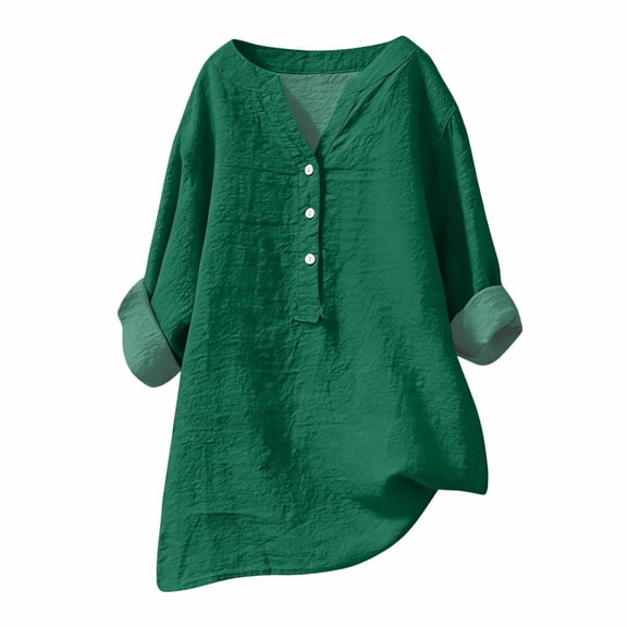 Long Sleeve T Shirt Women V Neck Button Down Short Sleeve Casual Basic Trendy Tops