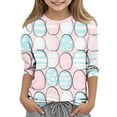 thumbnail image 1 of Long Sleeve T-Shirt for Girls Cute Bunny Pattern All Over Print Casual Tops Kids Daily Playwear Comfortable Spring Easter Clothes for Teen, 1 of 5