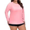 thumbnail image 1 of Long Sleeve T-Shirt for Women Plus Size Rash Guard Swim Shirt UV Protection Quick Dry Lightweight Top for Swimming and Outdoor Activities, 1 of 5