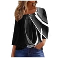 thumbnail image 1 of Long Sleeve T Shirts Loose Beach Shirt Sunshine White Black Summer Tops Plus Short Sleeve Button Up Shirts for Women Cropped, 1 of 5