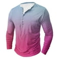 thumbnail image 1 of Long Sleeve T Shirts for Men Big & Tall S-5X Plus Size Tshirts Shirt Mens Casual Gradient Printed Pullover Breathable Going-Out Workout Tees Tops, 1 of 4