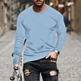 thumbnail image 1 of Long Sleeve T-Shirts for Men S-5X Big & Tall Crewneck Tshirts Shirts Plus Size Pullover Slim Casual Solid Color Comfort Basic Tees Tops, 1 of 5
