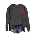 thumbnail image 1 of Long Sleeve T-Shirts for Women Heart Printed Basic Pullover Casual Blouse Loose Crewneck Graphic Tee Tops, 1 of 5