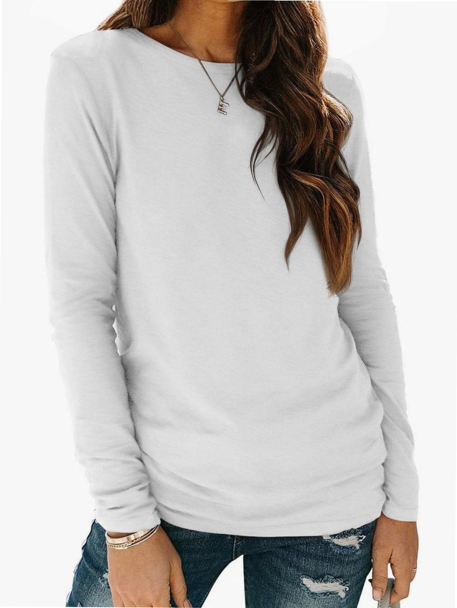Long Sleeve T Shirts for Women Loose Fit, Crewneck Womens Long Sleeve ...
