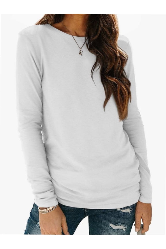 Long Sleeve T Shirts for Women Loose Fit, Crewneck Womens Long Sleeve Tops Casual Trendy Lightweight Basic Tee Tops
