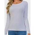 thumbnail image 1 of Long Sleeve T Shirts for Women Ribbed Knit Basic Tops Casual Slim Fitted Tee Tshirts, 1 of 4