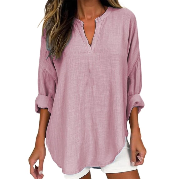 Long Sleeve T Shirts for Women Summer Pleated Square Neck Cotton Faux Oversized Casual T-shirt Tops Fall Clothes Saving clearance