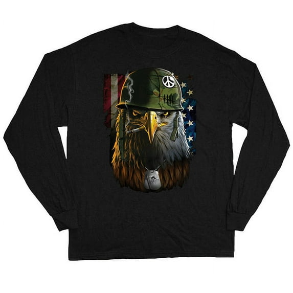 Long Sleeve T-shirts Mens Graphic Tees Military Army Eagle