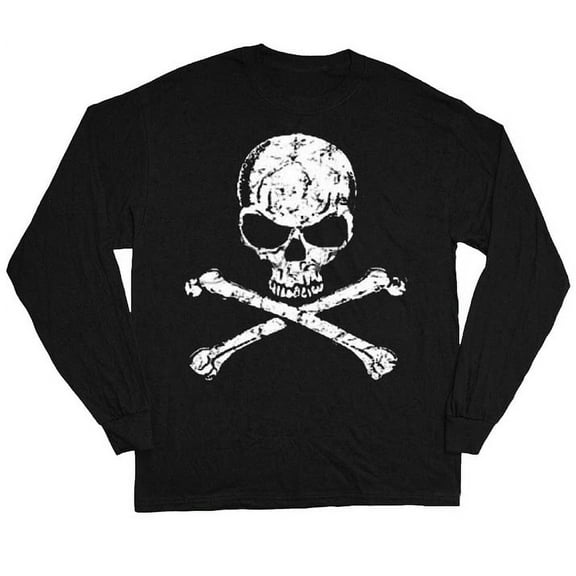 Long Sleeve T-shirts Mens Graphic Tees Skull and Crossbones
