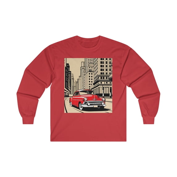 Long Sleeve Tee, Retro Style Car, Metropolis, Classic T-Shirts, Long Sleeve