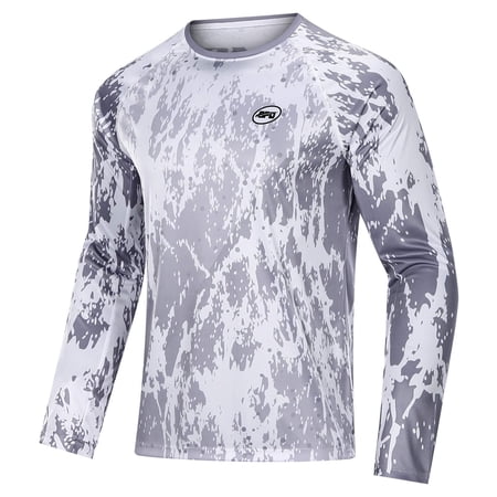 Men's Rash Guard Shirt Long Sleeve Shirts for Men UPF 50+ Sun Protection Swim Shirts Gray Mens T-Shirts XL