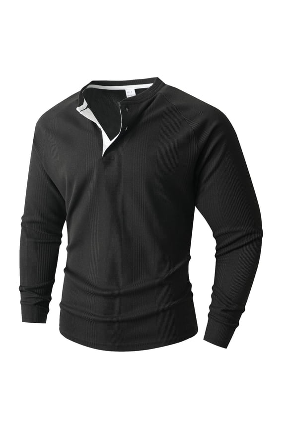 Long Sleeve Tees for Man Summer Fall Boat Henley Neck Casual Warm Basic Top T Shirts Undershirts Man 2026 Clothing