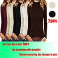 thumbnail image 1 of Long Sleeve Thermal Shirt for Women Light Fleece Tops Fall 2026 Crew Neck Casual Basic T-Shirts, 1 of 8