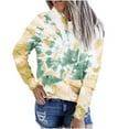 thumbnail image 1 of Long Sleeve Tie-dye Printed Hooded Sweatshirts for Women Drawstring Kangaroo Pocket Spring Fall Trendy Tops, 1 of 4